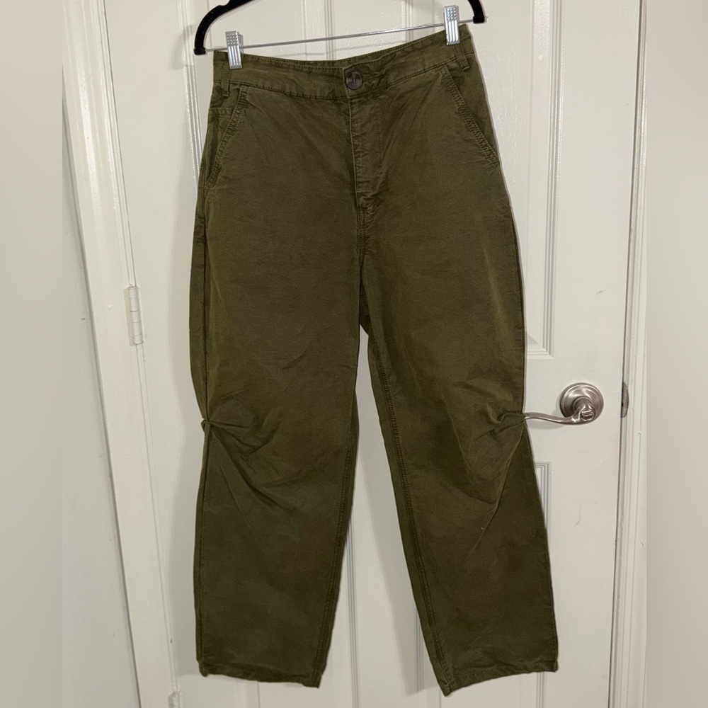 ZARA high-waisted olive green utility pants Women Size 4
